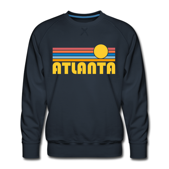 Premium Atlanta, Georgia Sweatshirt - Retro Sun Premium Men's Atlanta Sweatshirt - navy