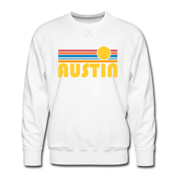 Premium Austin, Texas Sweatshirt - Retro Sun Premium Men's Austin Sweatshirt - white