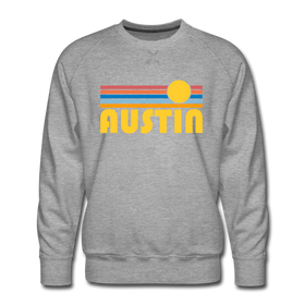 Premium Austin, Texas Sweatshirt - Retro Sun Premium Men's Austin Sweatshirt - heather grey