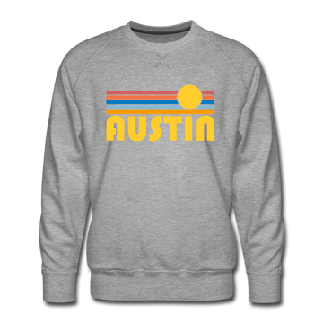 Premium Austin, Texas Sweatshirt - Retro Sun Premium Men's Austin Sweatshirt - heather grey