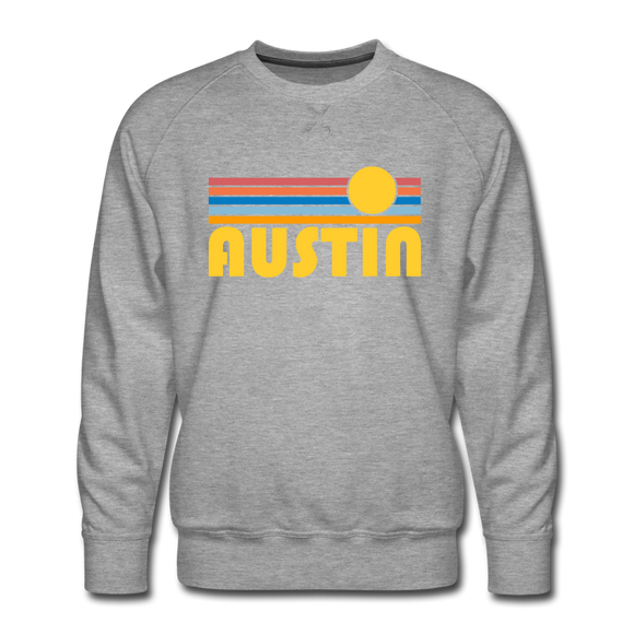 Premium Austin, Texas Sweatshirt - Retro Sun Premium Men's Austin Sweatshirt - heather grey