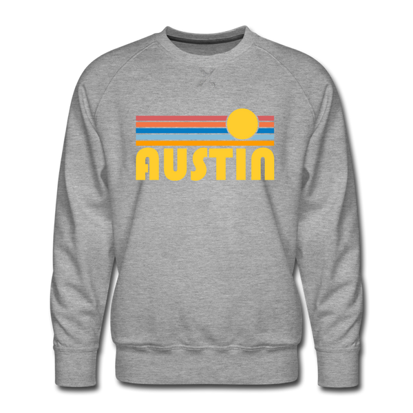 Premium Austin, Texas Sweatshirt - Retro Sun Premium Men's Austin Sweatshirt - heather grey