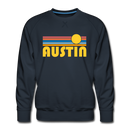 Premium Austin, Texas Sweatshirt - Retro Sun Premium Men's Austin Sweatshirt - navy