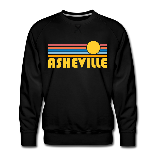Premium Asheville, North Carolina Sweatshirt - Retro Sun Premium Men's Asheville Sweatshirt - black