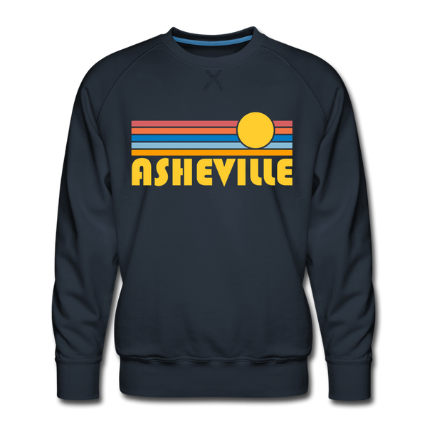 Premium Asheville, North Carolina Sweatshirt - Retro Sun Premium Men's Asheville Sweatshirt - navy