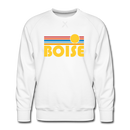 Premium Boise, Idaho Sweatshirt - Retro Sun Premium Men's Boise Sweatshirt - white