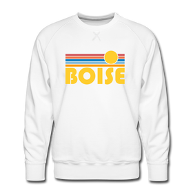 Premium Boise, Idaho Sweatshirt - Retro Sun Premium Men's Boise Sweatshirt - white