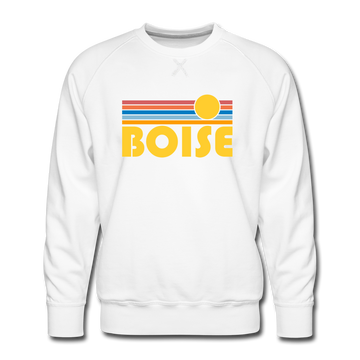 Premium Boise, Idaho Sweatshirt - Retro Sun Premium Men's Boise Sweatshirt - white