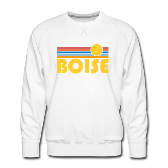 Premium Boise, Idaho Sweatshirt - Retro Sun Premium Men's Boise Sweatshirt - white