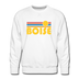 Premium Boise, Idaho Sweatshirt - Retro Sun Premium Men's Boise Sweatshirt - white