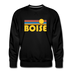 Premium Boise, Idaho Sweatshirt - Retro Sun Premium Men's Boise Sweatshirt - black