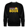 Premium Boise, Idaho Sweatshirt - Retro Sun Premium Men's Boise Sweatshirt - black