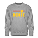Premium Boise, Idaho Sweatshirt - Retro Sun Premium Men's Boise Sweatshirt - heather grey