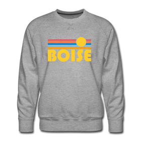 Premium Boise, Idaho Sweatshirt - Retro Sun Premium Men's Boise Sweatshirt - heather grey