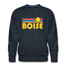 Premium Boise, Idaho Sweatshirt - Retro Sun Premium Men's Boise Sweatshirt - navy
