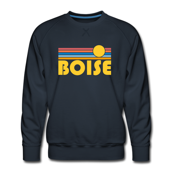 Premium Boise, Idaho Sweatshirt - Retro Sun Premium Men's Boise Sweatshirt - navy