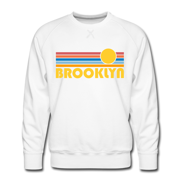 Premium Brooklyn, New York Sweatshirt - Retro Sun Premium Men's Brooklyn Sweatshirt - white