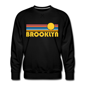Premium Brooklyn, New York Sweatshirt - Retro Sun Premium Men's Brooklyn Sweatshirt - black
