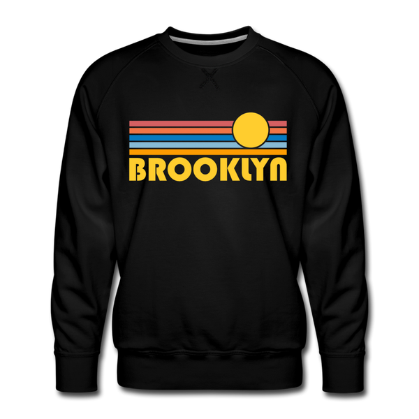Premium Brooklyn, New York Sweatshirt - Retro Sun Premium Men's Brooklyn Sweatshirt - black
