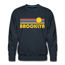 Premium Brooklyn, New York Sweatshirt - Retro Sun Premium Men's Brooklyn Sweatshirt - navy