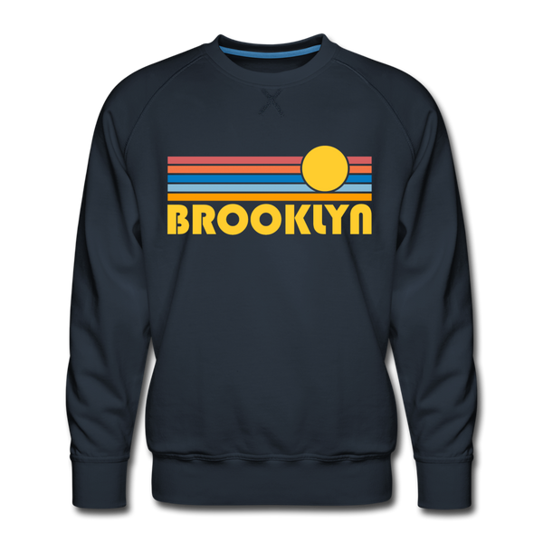 Premium Brooklyn, New York Sweatshirt - Retro Sun Premium Men's Brooklyn Sweatshirt - navy