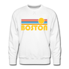 Premium Boston, Massachusetts Sweatshirt - Retro Sun Premium Men's Boston Sweatshirt - white