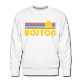 Premium Boston, Massachusetts Sweatshirt - Retro Sun Premium Men's Boston Sweatshirt
