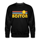 Premium Boston, Massachusetts Sweatshirt - Retro Sun Premium Men's Boston Sweatshirt - black