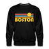 Premium Boston, Massachusetts Sweatshirt - Retro Sun Premium Men's Boston Sweatshirt - black