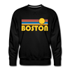 Premium Boston, Massachusetts Sweatshirt - Retro Sun Premium Men's Boston Sweatshirt - black