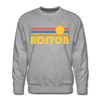 Premium Boston, Massachusetts Sweatshirt - Retro Sun Premium Men's Boston Sweatshirt - heather grey