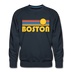Premium Boston, Massachusetts Sweatshirt - Retro Sun Premium Men's Boston Sweatshirt - navy