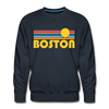 Premium Boston, Massachusetts Sweatshirt - Retro Sun Premium Men's Boston Sweatshirt