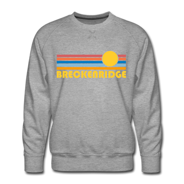 Premium Breckenridge, Colorado Sweatshirt - Retro Sun Premium Men's Breckenridge Sweatshirt - heather grey
