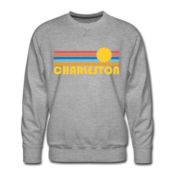 Premium Charleston, South Carolina Sweatshirt - Retro Sun Premium Men's Charleston Sweatshirt - heather grey