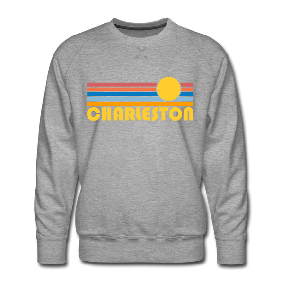 Premium Charleston, South Carolina Sweatshirt - Retro Sun Premium Men's Charleston Sweatshirt - heather grey