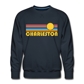 Premium Charleston, South Carolina Sweatshirt - Retro Sun Premium Men's Charleston Sweatshirt - navy