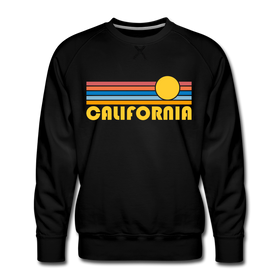 Premium California Sweatshirt - Retro Sun Premium Men's California Sweatshirt - black