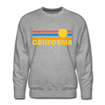 Premium California Sweatshirt - Retro Sun Premium Men's California Sweatshirt - heather grey