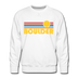 Premium Boulder, Colorado Sweatshirt - Retro Sun Premium Men's Boulder Sweatshirt - white