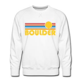 Premium Boulder, Colorado Sweatshirt - Retro Sun Premium Men's Boulder Sweatshirt