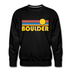 Premium Boulder, Colorado Sweatshirt - Retro Sun Premium Men's Boulder Sweatshirt