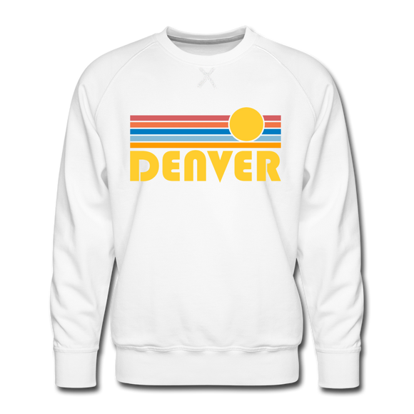 Premium Denver, Colorado Sweatshirt - Retro Sun Premium Men's Denver Sweatshirt - white