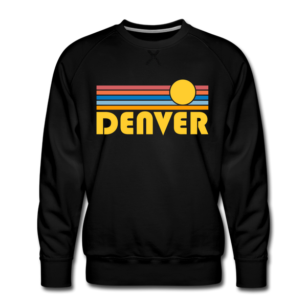 Premium Denver, Colorado Sweatshirt - Retro Sun Premium Men's Denver Sweatshirt - black
