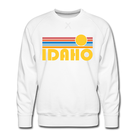 Premium Idaho Sweatshirt - Retro Sun Premium Men's Idaho Sweatshirt - white
