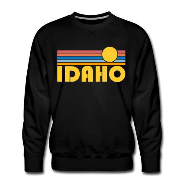 Premium Idaho Sweatshirt - Retro Sun Premium Men's Idaho Sweatshirt - black