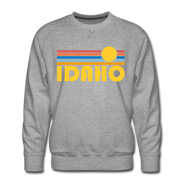 Premium Idaho Sweatshirt - Retro Sun Premium Men's Idaho Sweatshirt - heather grey
