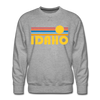 Premium Idaho Sweatshirt - Retro Sun Premium Men's Idaho Sweatshirt - heather grey