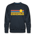 Premium Chicago, Illinois Sweatshirt - Retro Sun Premium Men's Chicago Sweatshirt - navy