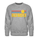 Premium Illinois Sweatshirt - Retro Sun Premium Men's Illinois Sweatshirt - heather grey